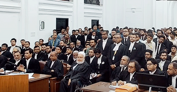 শেখ হাসিনার মানবতাবিরোধী মামলার রায় পাঠ চলছে 